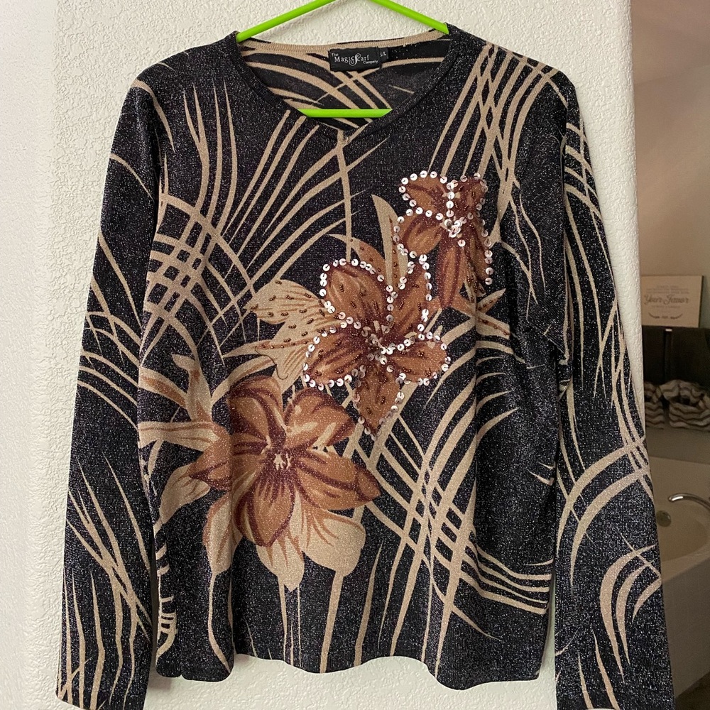 Beautiful black,gold & brown sweater